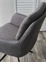 Стул М-City DISAUR Мон (Mon) поворотный на поворотный на 360 градусов, Серый Family-022, ткань, Черный