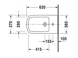 Биде напольное Duravit DuraStyle 2283100000 схема