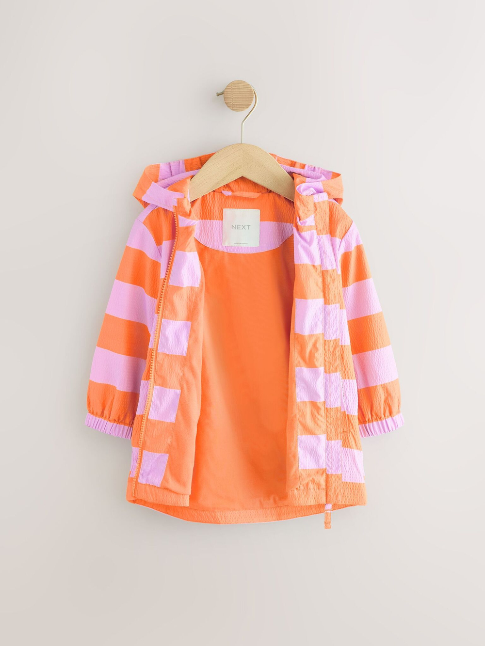 Дождевик с хлопковой подкладкой для девочки Next E25-128, Оранжевый, Розовый