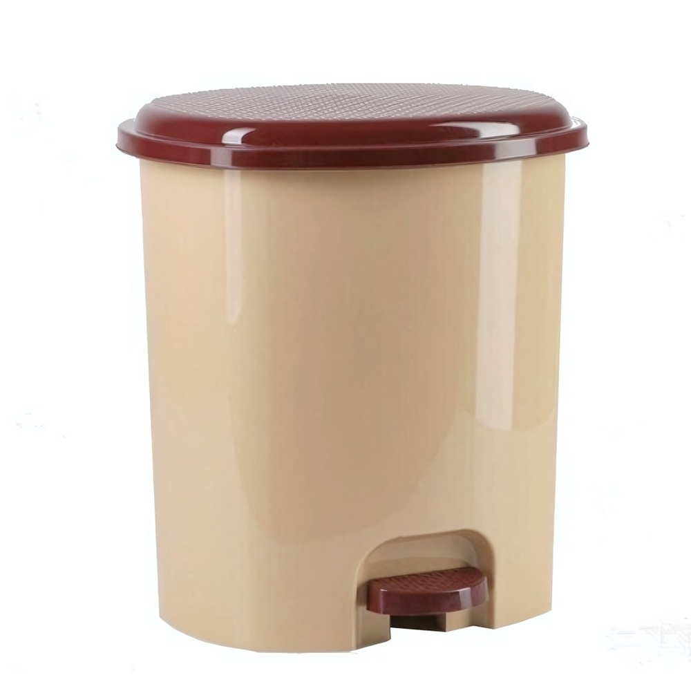 Ведро для мусора с педалью, 12л бежевый/темно-коричневый 1\8