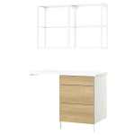Комбинация для ванной - IKEA ENHET, 121.5х63.5х222 см, белый/имитация дуба, ЭНХЕТ ИКЕА