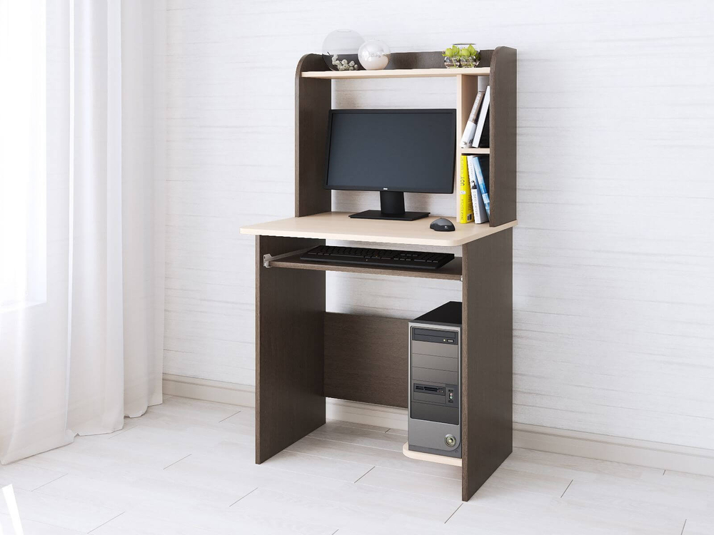 Компьютерный стол Грета-1 венге/дуб молочный, белый/дуб крафт золотой, ясень шимо/дуб сонома