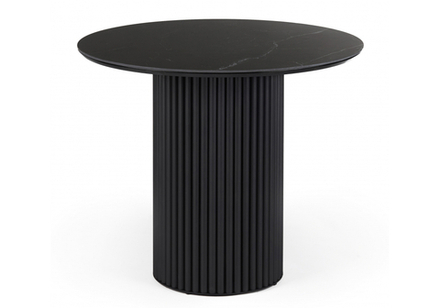 Керамический стол Woodville Барел 90 shakespeare black, черный, ножки черные