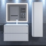 Тумба с раковиной Uperwood Next Premium подвесная, 80 см, белая, 2 ящика
