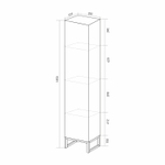 Пенал "Окленд" Графит Мрамор левый (350*1858*319) ЛОФТ (ПВХ)