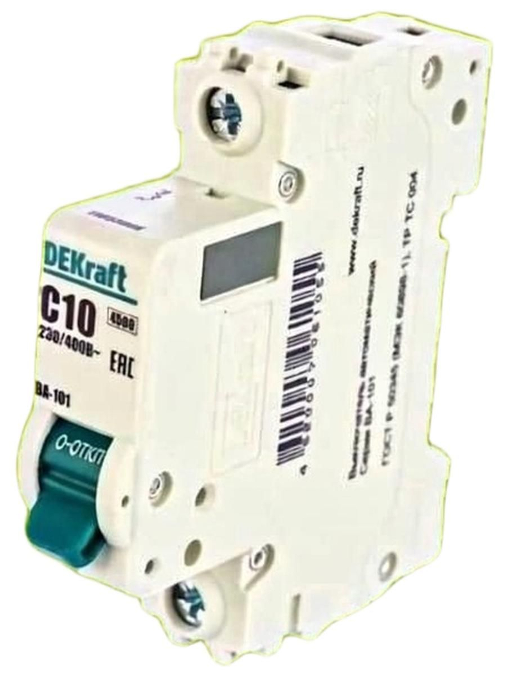 Автоматический выключатель 1-пол. 10А тип C 4,5кА серия ВА-101 DEKraft