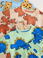 Пижама для мальчика Next AC0-925, 3 шт., Голубой, Зеленый, Песочный