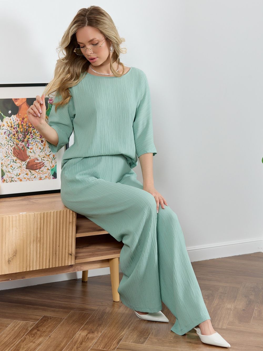 Блузка Сиеста-6 Виотекс СВЕТЛО-ЗЕЛЕНЫЙ