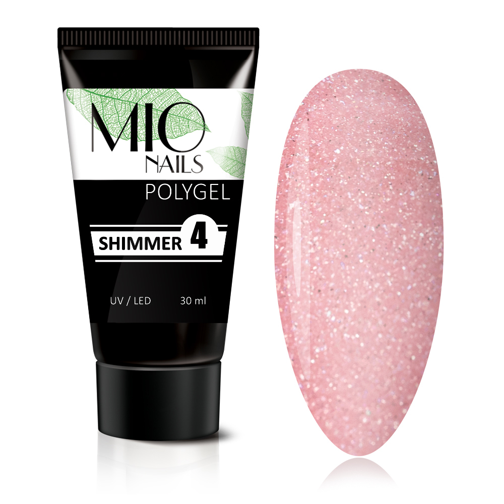 Полигель MIO NAILS камуфлирующий с шиммером. Тон № 4, 30 мл