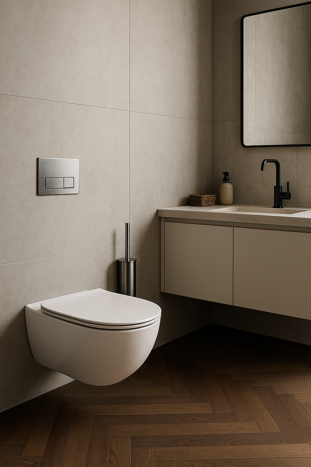 Ершик для унитаза STWORKI Стокгольм S36390GB настенный, вороненая сталь, с подставкой и держателем