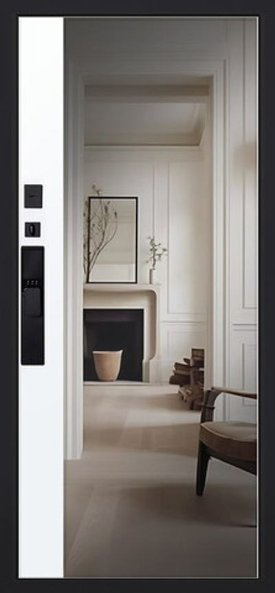 Стальная дверь "Plata" с зеркалом (биометрический замок Y23)