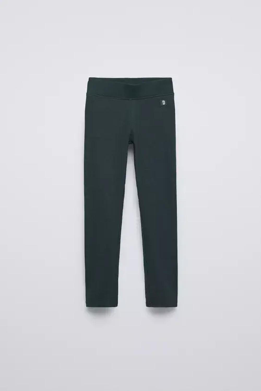 ZARA ЛЕГИНСЫ В РУБЧИК С НАШИВКОЙ, СИНЕ-СЕРЫЙ