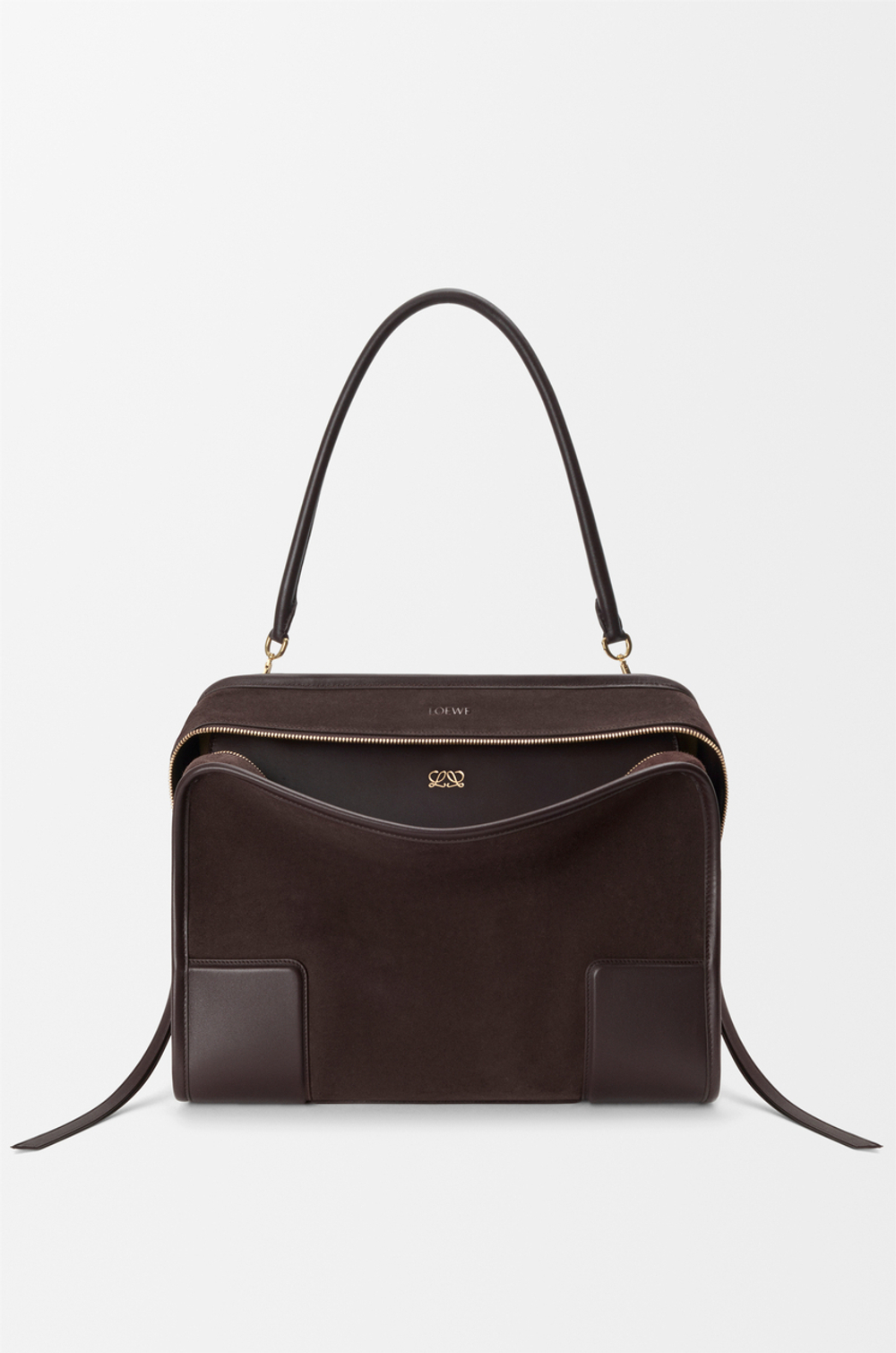 Loewe Большая сумка Amazona 180 из мягкой телячьей кожи, темно-каштановый