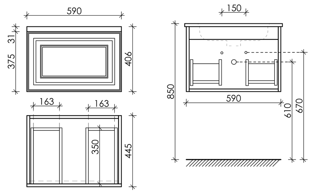 Тумба с раковиной Sancos Very 60 см VR60SM doha soft