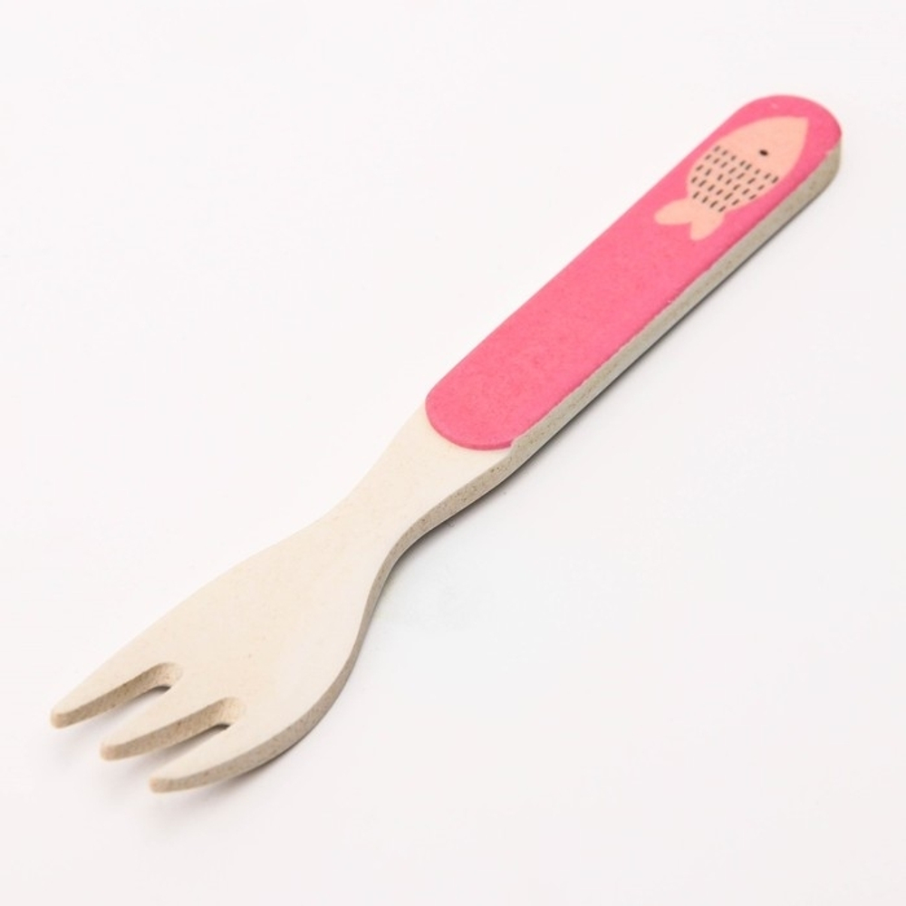 4298750 Вилка для кормления, бамбук, цвет и рисунок  МИКС