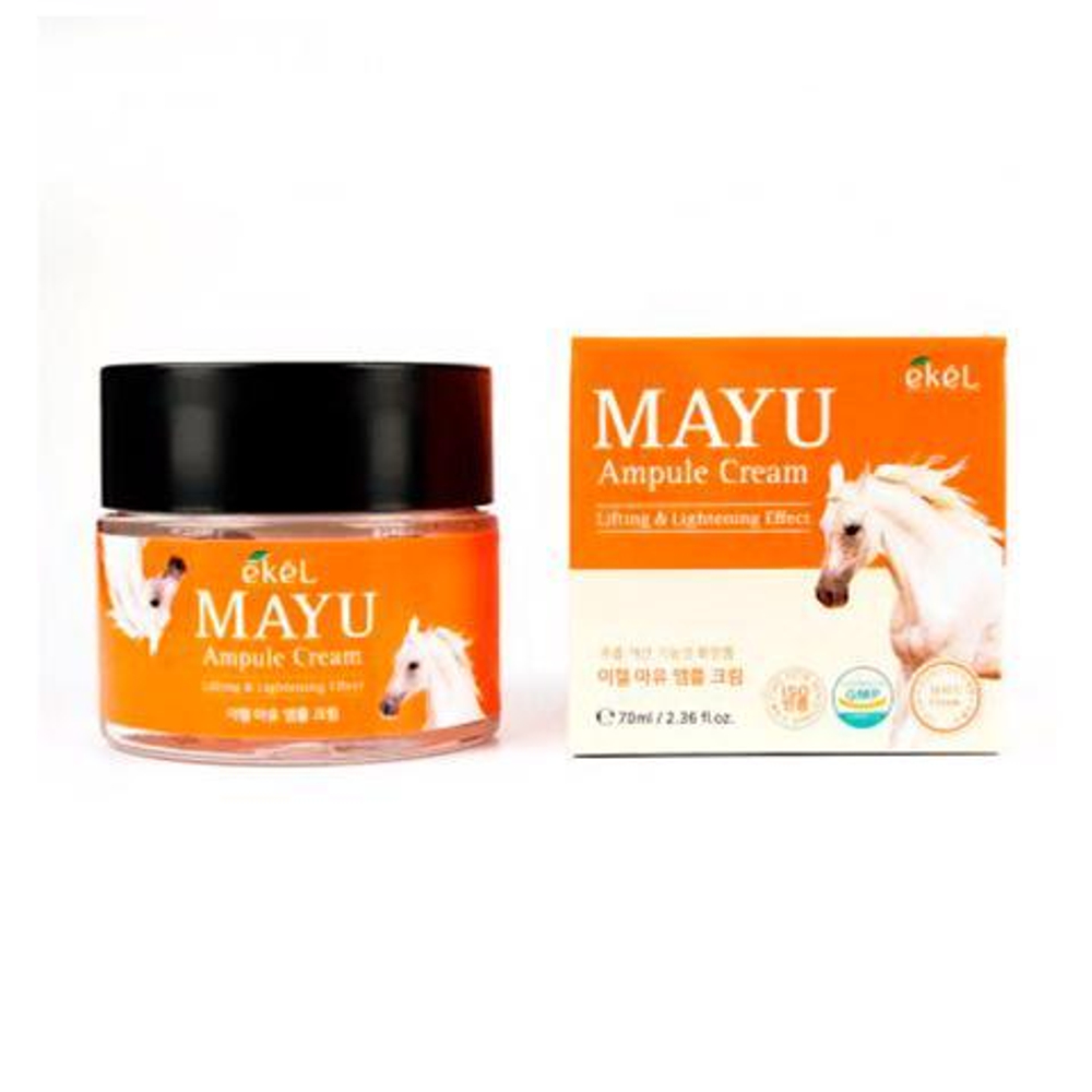 EKEL Ампульный крем для лица с лошадиным жиром Mayu Ampoule Cream 70 мл