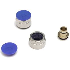 Соединение REHAU резьбозажимное flex/pink+ 16х2,2x3/4 с евроконусом, никелир. латунь