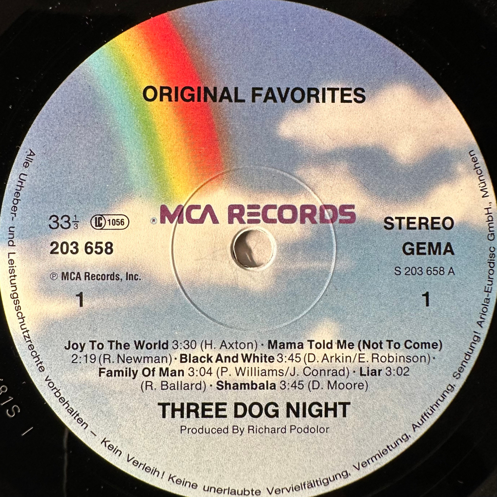 Three Dog Night ‎– Original Favorites (Германия)