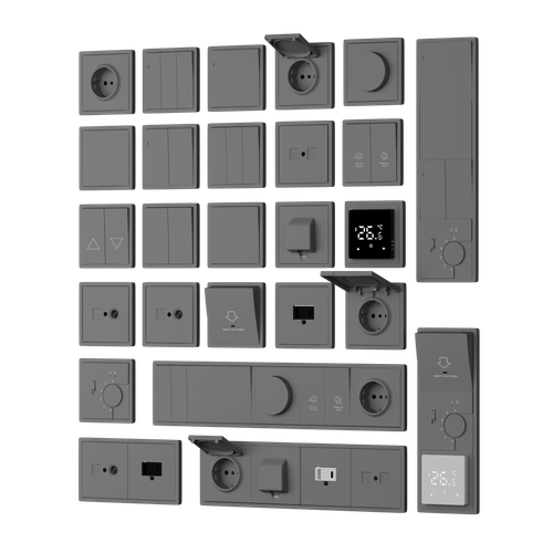 Накладка стандарта TAE для розеток USB, HDMI, аудио, матовый шоколад, серия R98