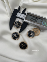 Пуговицы Шан. черная эмаль с блестками