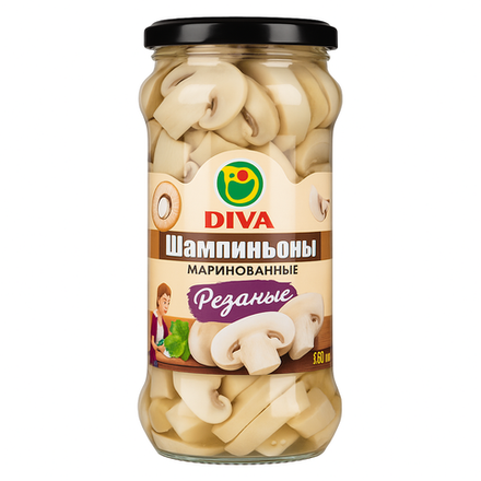 Шампиньоны резаные DIVA 580 мл
