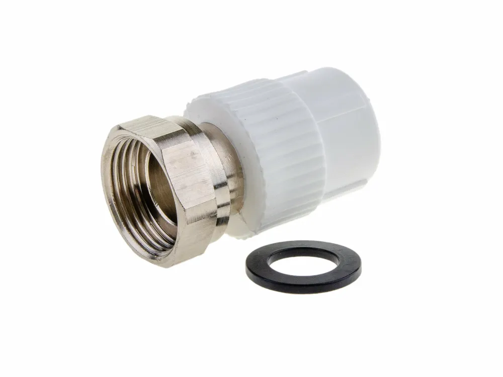 Муфта РР комб. с нак.г. 25*1" вн. белый Pro aqua