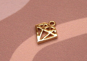 Подвеска кристалл 10х12 мм позолота