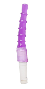 Фиолетовый анальный вибратор с рёбрышками - 23 см. (Цвет: фиолетовый)