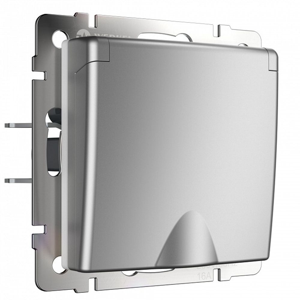 Розетка с заземлением и со шторкой, без рамки с крышкой Werkel  W1171206