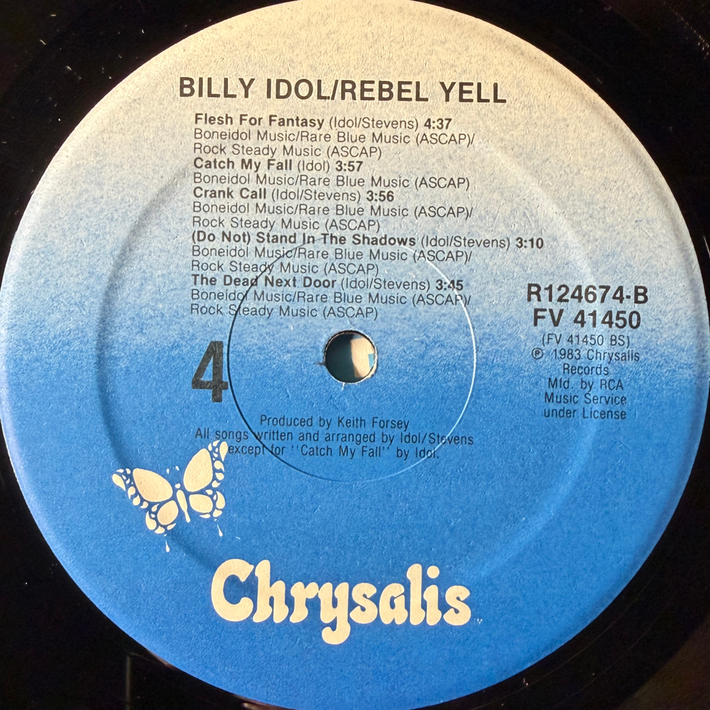 Billy Idol ‎– Rebel Yell (США 1983г.) Club Т