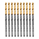 Сверло по металлу, 3 мм, HSS-Tin, Golden Tip, 10 шт. Denzel