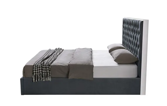 Кровать с подъемным механизмом Dalsa 160х200 см, темно-серая