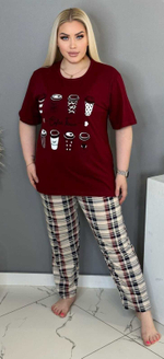 [m]Пижама женская штаны+футболка с к/р П0006 норма