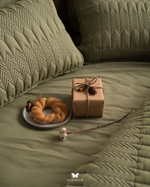 Комплект стеганного покрывала и 2 наволочек Kaj Green Hermodr 130220271 Иран