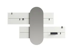 Вешалка Stripe L горизонтальная с зеркалом 60*160 см (белый)