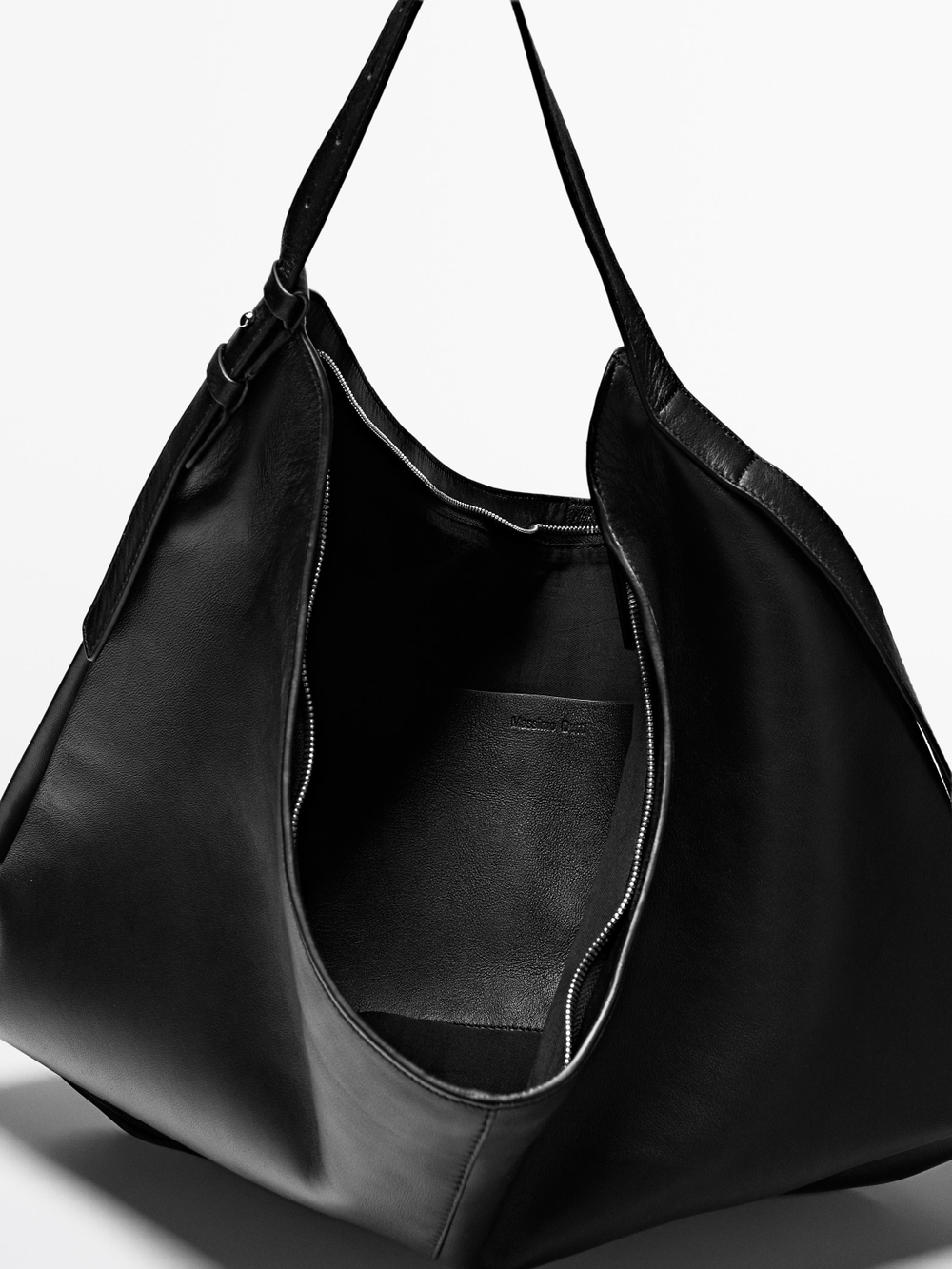 Massimo Dutti Сумка из кожи наппа, черный