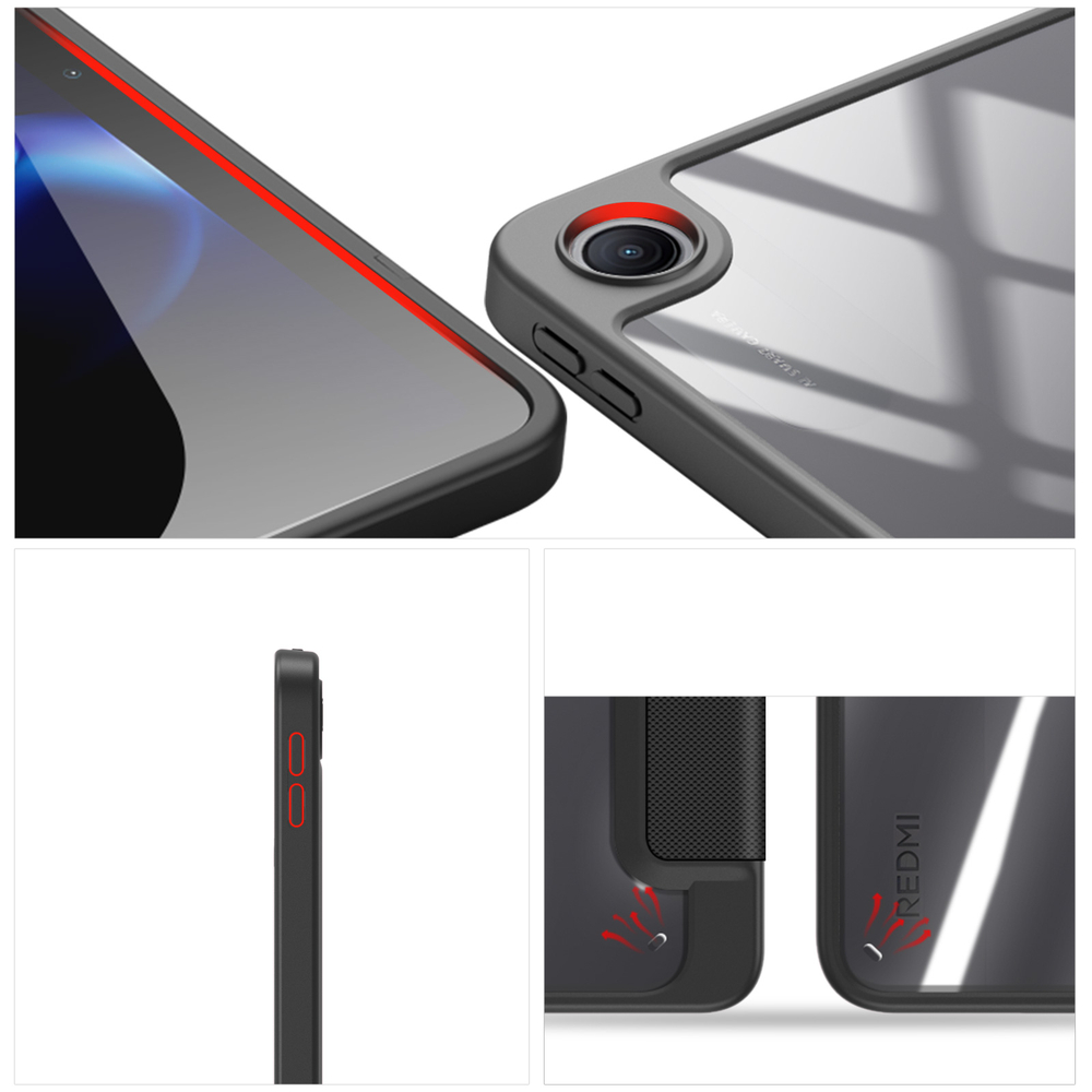 Чехол книжка черного цвета для планшета Xiaomi Redmi Pad 2 и Poco Pad C1, серия Toby Series от Dux Ducis