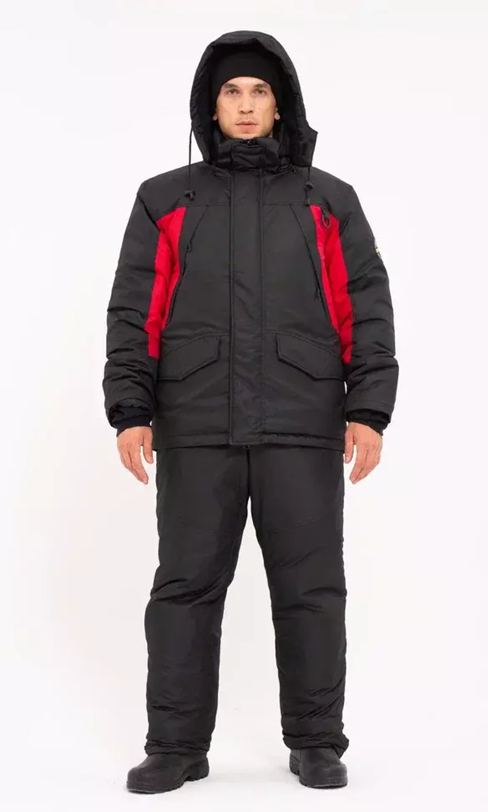 Зимний мужской костюм-поплавок ONERUS "Фишер -45" (Таслан) Черный/Красный