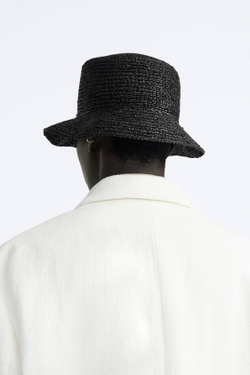 ZARA ШЛЯПА ИЗ РАФИИ, ЧЕРНЫЙ