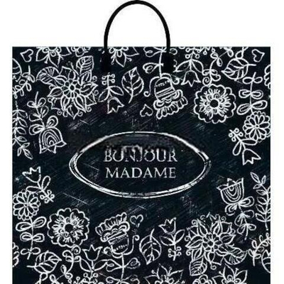 Пакет с пластиковой ручкой ПВД 37х34 (80 мкм) "Мадам" (10/100 шт.) Интерпак