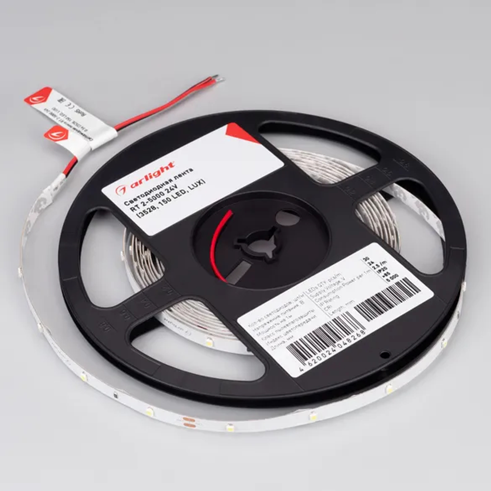 Светодиодная лента RT 2-5000 24V Day4000 0.5x (3528, 150 LED, LUX) (Arlight, 2.9 Вт/м, IP20) 019918