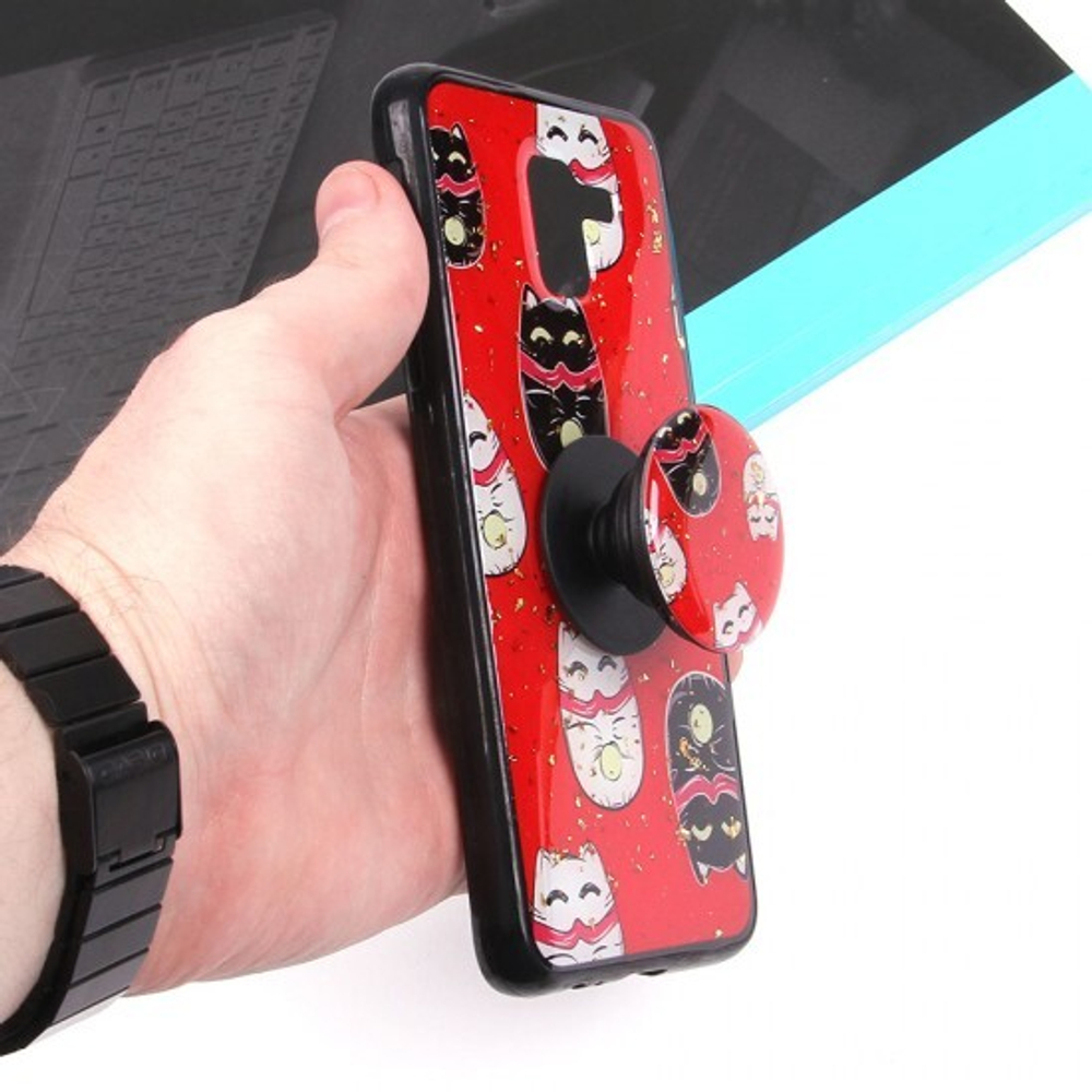 Чехол ТПУ с попсокетом для Samsung Galaxy J6 (2018), 010897