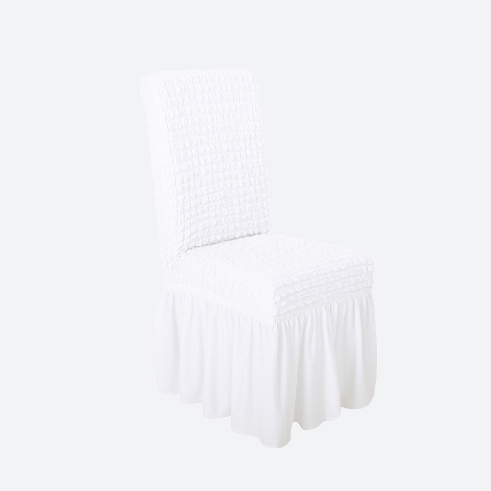 Чехол на стул с оборкой, цвет Белый