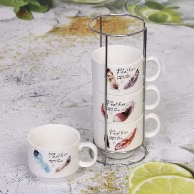 Набор кружек на стойке 200мл «Волшебное перышко»