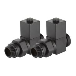 Набор дизайн-вентилей Royal Thermo CUBE, прямой (черный) 1/2quot;