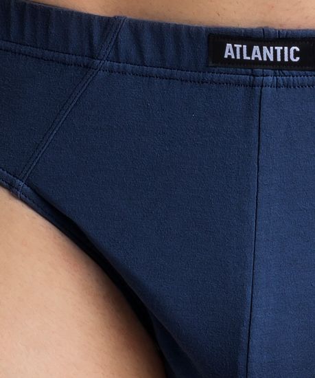 Мужские трусы (3шт) слипы классика Atlantic 3MP-129, темно-синий + голубой + темно-голубой