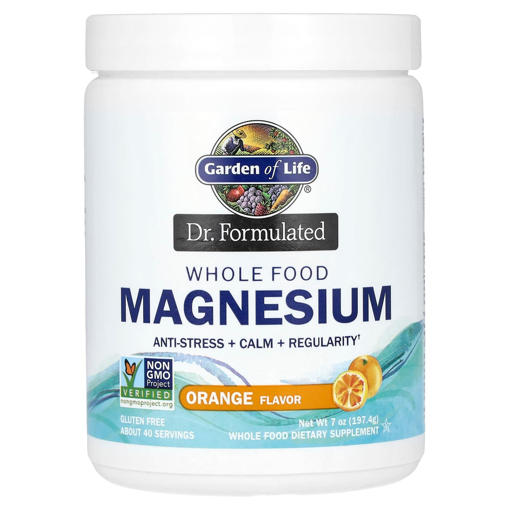 Garden of Life, Dr. Formulated, цельнопищевой магний, с апельсиновым вкусом, 197,4 г (7 унций)
