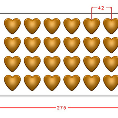 1108 | Форма для шоколадных изделий "Сердечко" (275*175 мм)