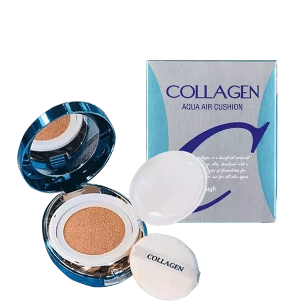 [ENOUGH] Тональный кушон КОЛЛАГЕН Collagen Aqua Air Cushion SPF50+ PA+++ (21), 15 гр