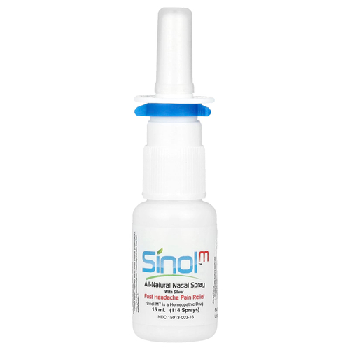 Sinol, SinolM™, полностью натуральный назальный спрей, для быстрого облегчения головной боли, 15 мл
